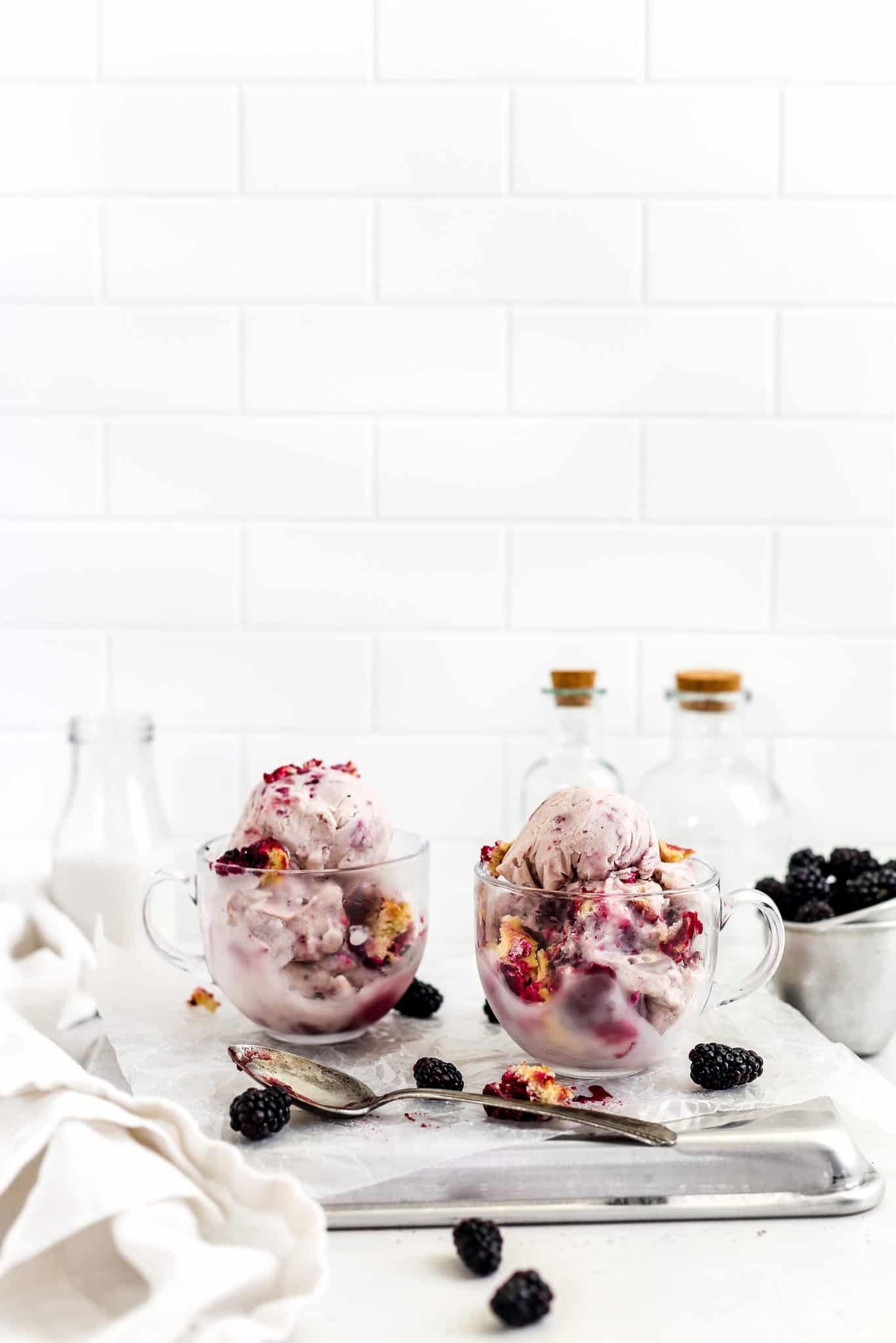 Vegan Blackberry Cobbler Ice Cream