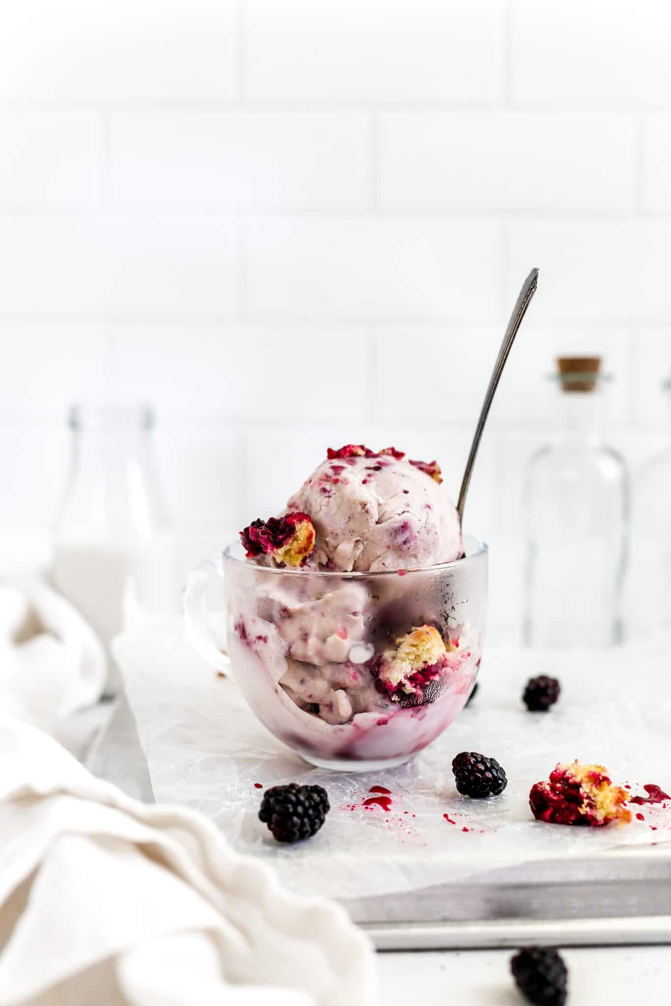 Vegan Blackberry Cobbler Ice Cream