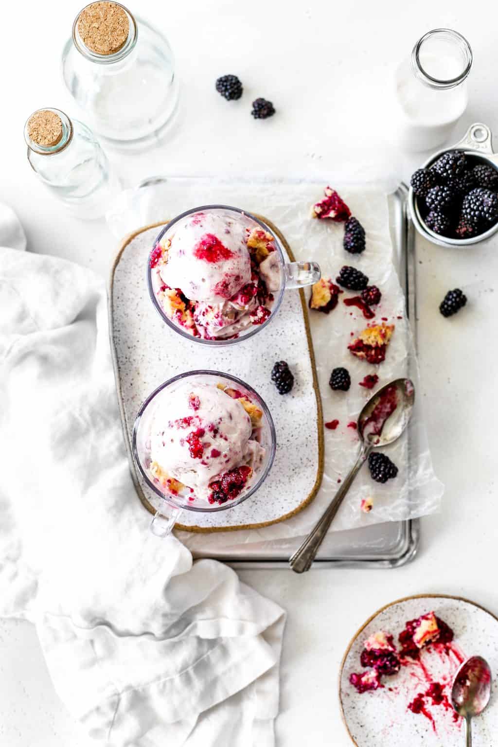 Vegan Blackberry Cobbler Ice Cream