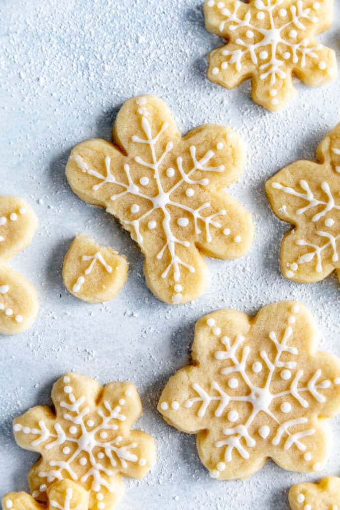 Broken snowflake sugar cookie.