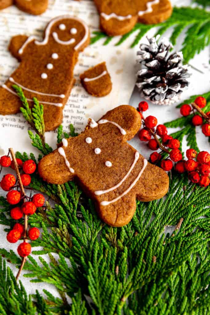 Gingerbread cookie missing its head.